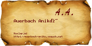 Auerbach Anikó névjegykártya